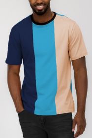 Weiv Mens Color Block T Shirt (Color: Navy, size: 2XL)