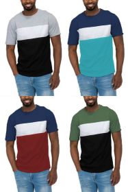 COLOR BLOCK SHORT SLEEVE TSHIRT (Color: GREY BLACK, size: S)