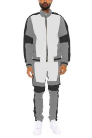 COLOR BLOCK TRACK SET (Color: GREY BLACK, size: 2XL)