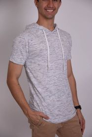 LIGHT WEIGHT TRIBLEND SHORT SLEEVES HOODIE (Color: White, size: XL)