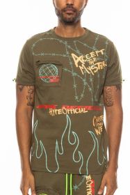 Weiv Hype Official Print Tshirt (Color: Olive, size: L)