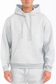 Mens Solid Tech Fleece Hoodie (Color: H GREY, size: S)