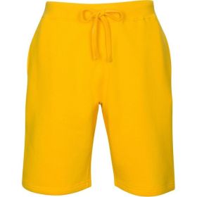 Fleece Sweat Shorts (Color: Golden Yellow, size: S)