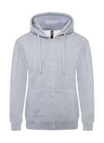 Heavyweight Fleece Zipper Hoodie (Color: Heather grey, size: S)