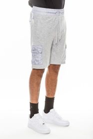 Weiv Heathered Light Weight Slub Shorts (Color: GREY, size: L)