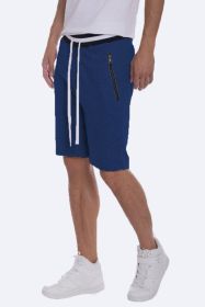 Weiv Mens French Terry Sweat Short (Color: Navy, size: S)