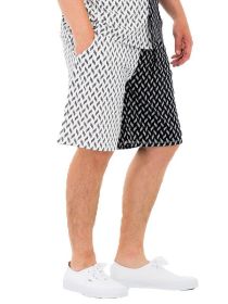 Weiv Mens Diamond Two Tone Print Shorts (Color: MULTI, size: 2XL)