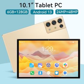 2023 New 5G Tablet PC, S30pro, 10.1 inch, 512GB large flash memory, Android Tablets, Dual Cards,  8000mAh Laptops, wifi GPS (ROM: 128GB, Color: gold)