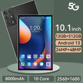 2023 New 5G Tablet PC, S30pro, 10.1 inch, 512GB large flash memory, Android Tablets, Dual Cards,  8000mAh Laptops, wifi GPS (ROM: 512GB, Color: Black)