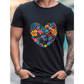 Celebrate in Style with This 100% Cotton Men's Valentine's Day Tee (Style: 88)